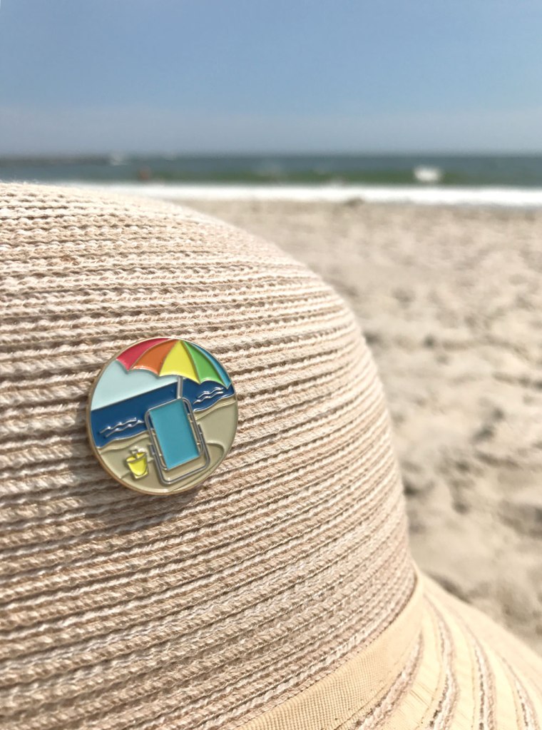 Beach Pin - 1" soft enamel pin with rubber clutch
