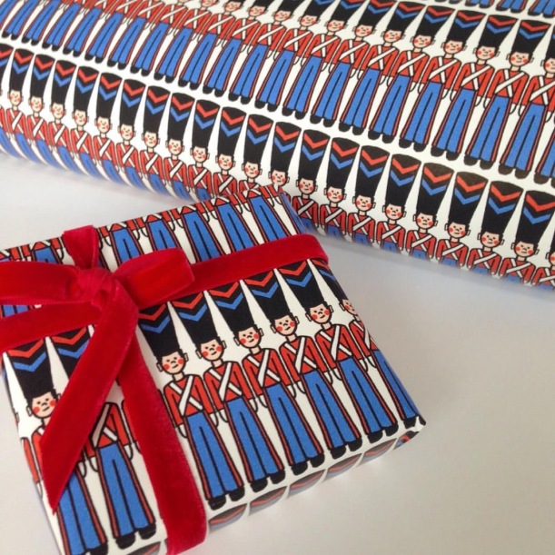 Christmas toy soldier gift wrap
