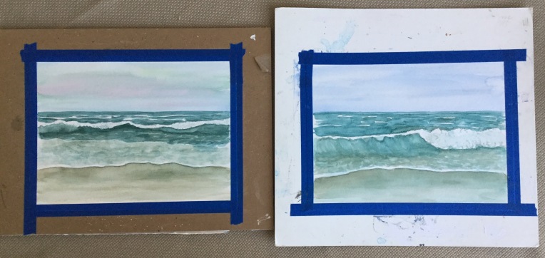 Painting waves in watercolor