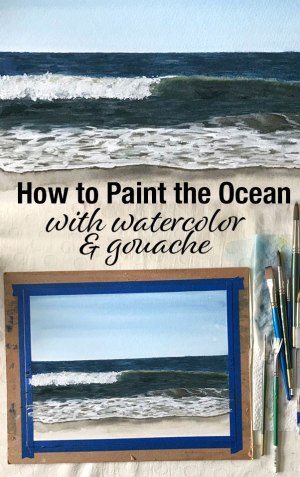 How to paint the ocean in watercolor and gouache | tutorial | step by step instructions | painting tips
